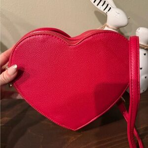 Red Heart-Shaped Crossbody Bag